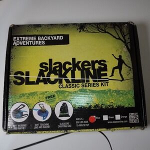 Slackers Classic Series Kit 50ft Webbing Ratchet Slackline Outdoor Fun Ages 5+